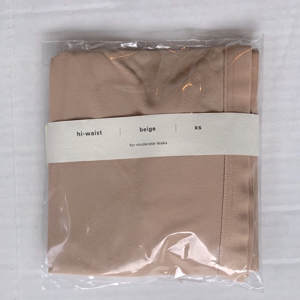 Icon undies hi-waist period underwear panties size XS beige (for moderate leaks)